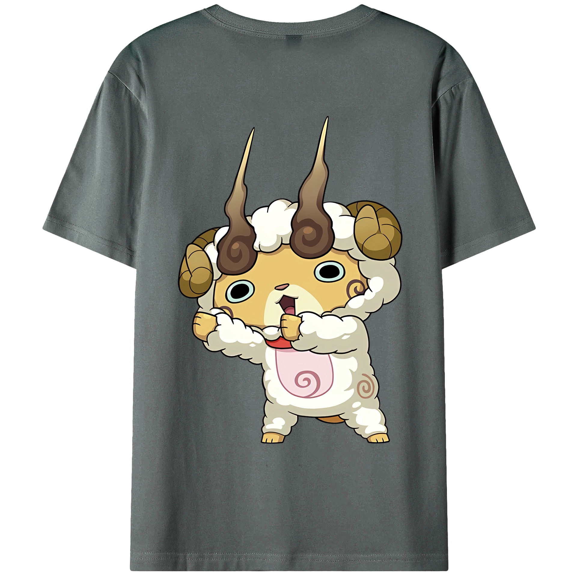 （画像用） 妖怪ウォッチ Yo-kai Watch 綿100％ メンズ半袖Tシャツ（バックプリント） 通気性